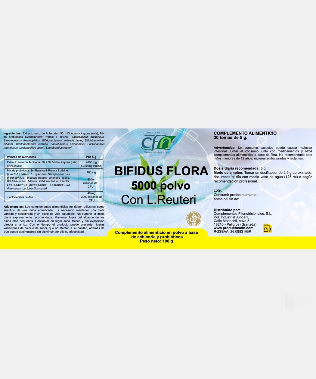 Bifidus Flora 5000 polvo Con L.Reuteri - Imagen 2