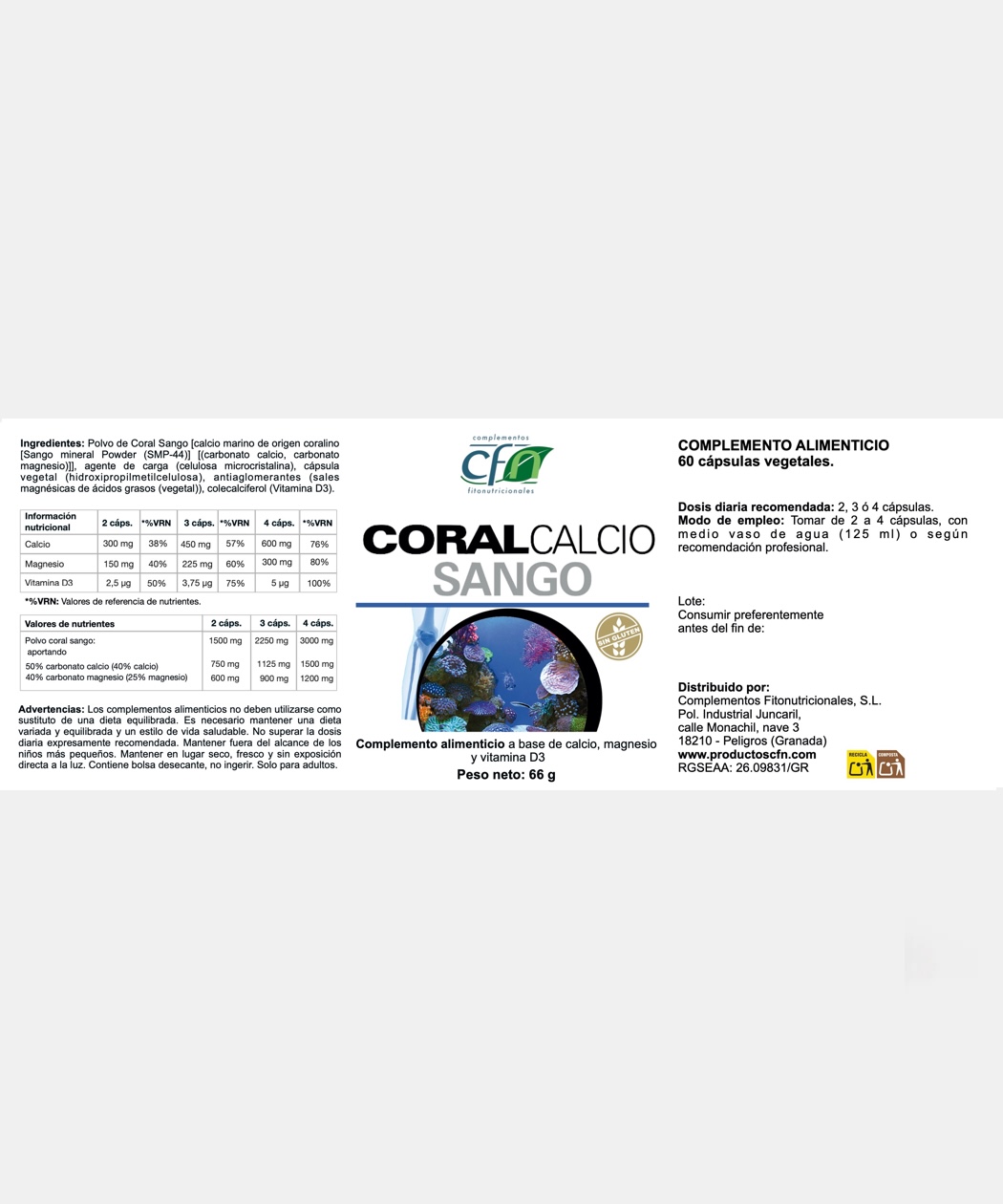 Coral calcio Sango - Cápsulas - Imagen 2
