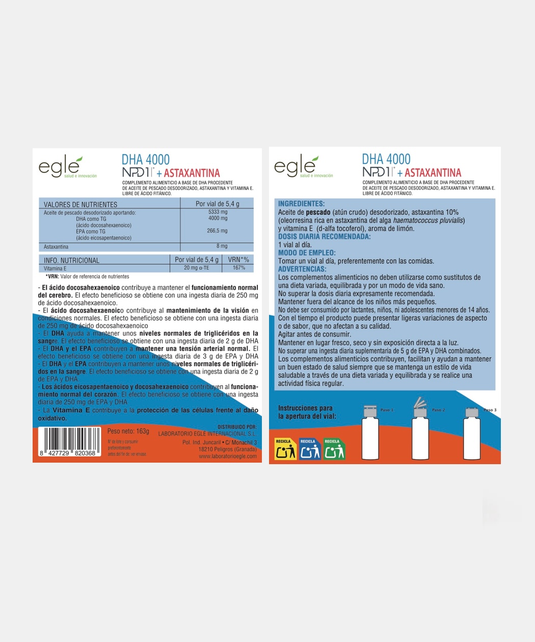 DHA 4000 NPD1 + ASTAXANTINA - 30 VIALES - Imagen 2