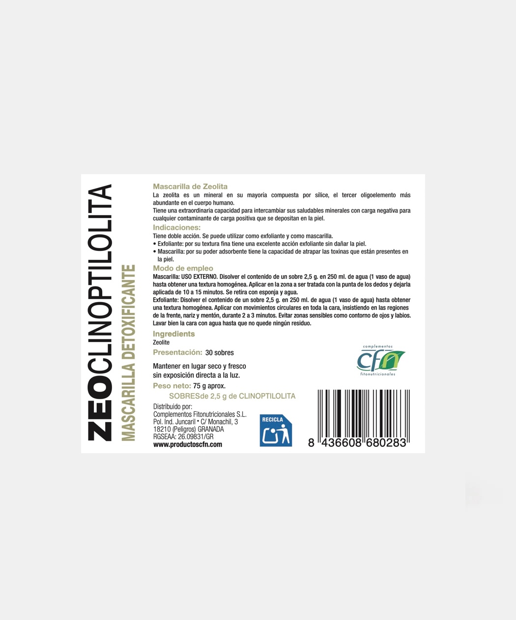 Zeoclinoptilolita sobres - Imagen 2